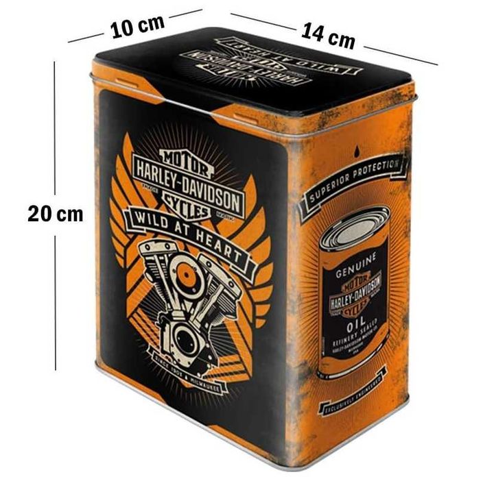 Caixa em Lata - Estilo Retro - Tema Harley Davidson - 3 Lt's