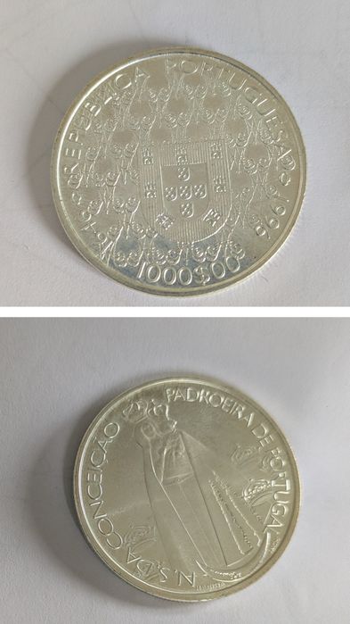 Moeda prata 1000 $ Nossa Senhora Conceição 1996