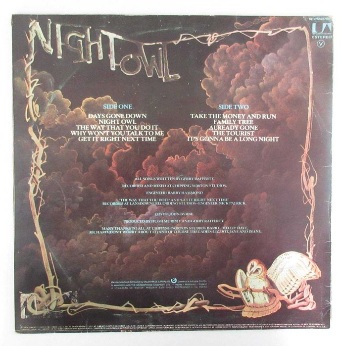 GERRY RAFFERTY - Night Owl (LP De Edição Portuguesa)