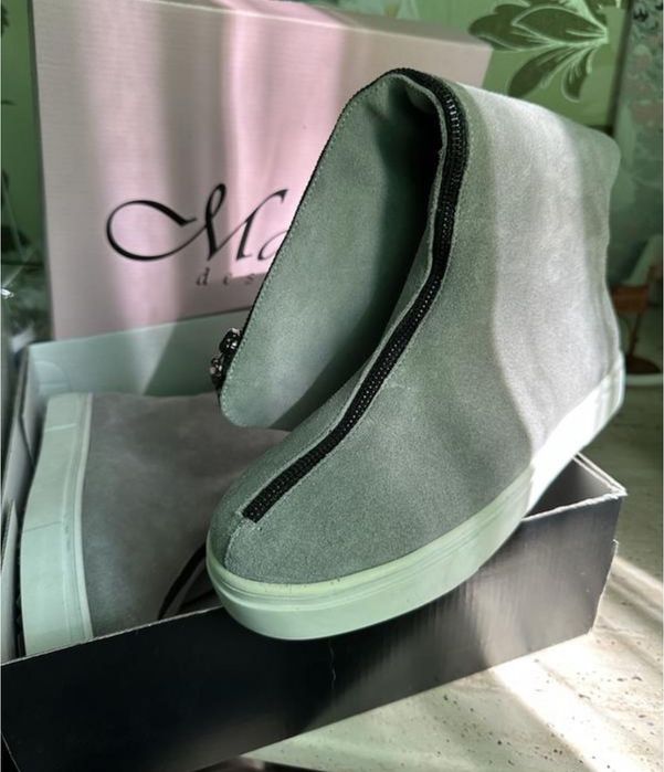 Натуральная замша! Сапоги угги высокие на флисе