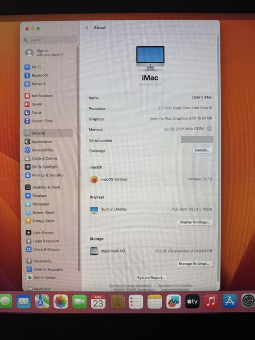 MAC 21” de 2017 como novo. Com teclado e rato