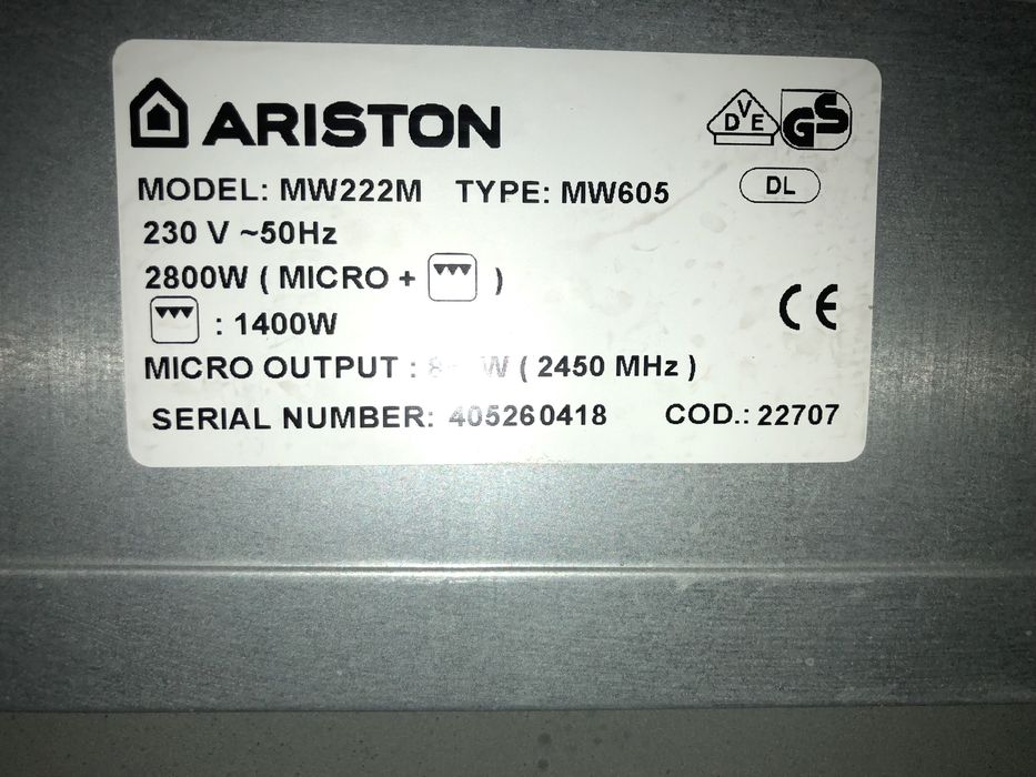 Microondas /Grill Ariston  MW222M - 605