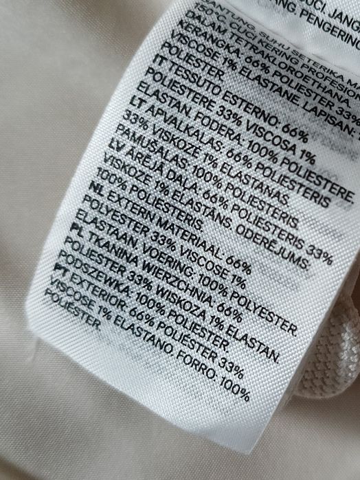 H&M Wizytowy żakiet długi rękaw kremowy 38