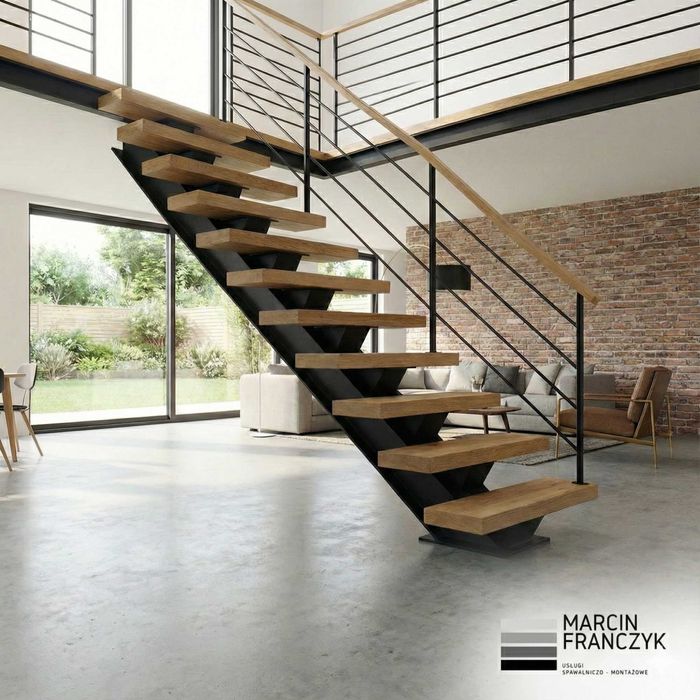 Nowoczesne Schody Loftowe na Konstrukcji Stalowej–Producent, Na Wymiar