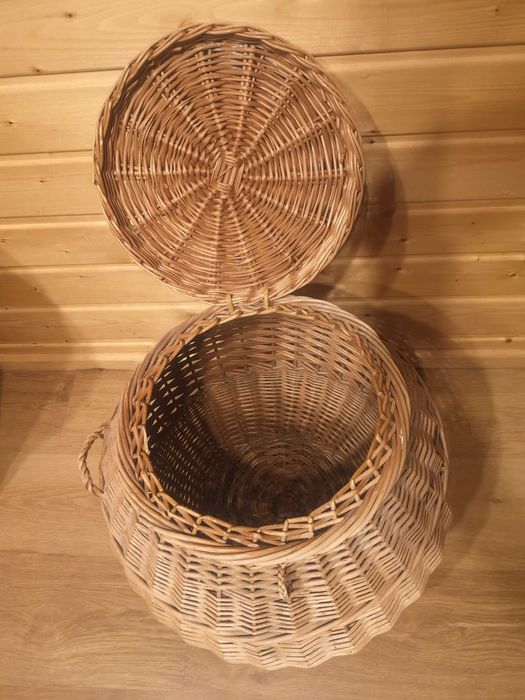 Kosz wiklinowy duży na pranie