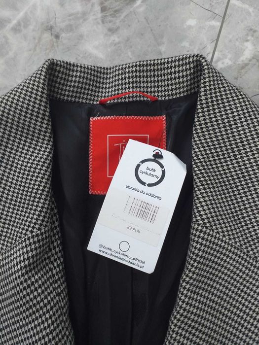 szara elegancka damska marynarka świąteczna vintage klasyczna S