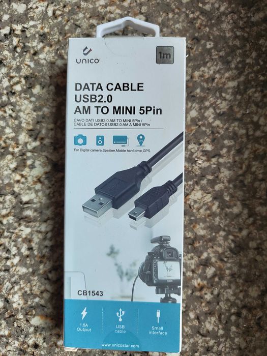 Cabo de Dados USB 2.0 AM para Mini 5Pin
