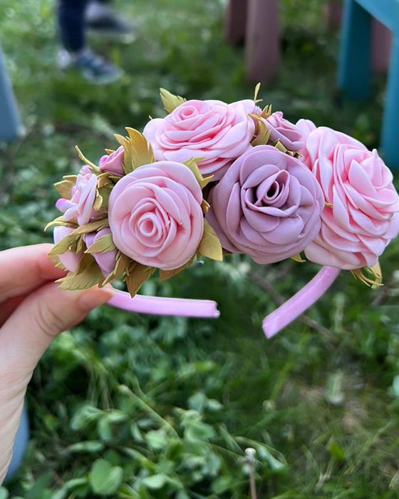 Ободок з фоамірану рожевий