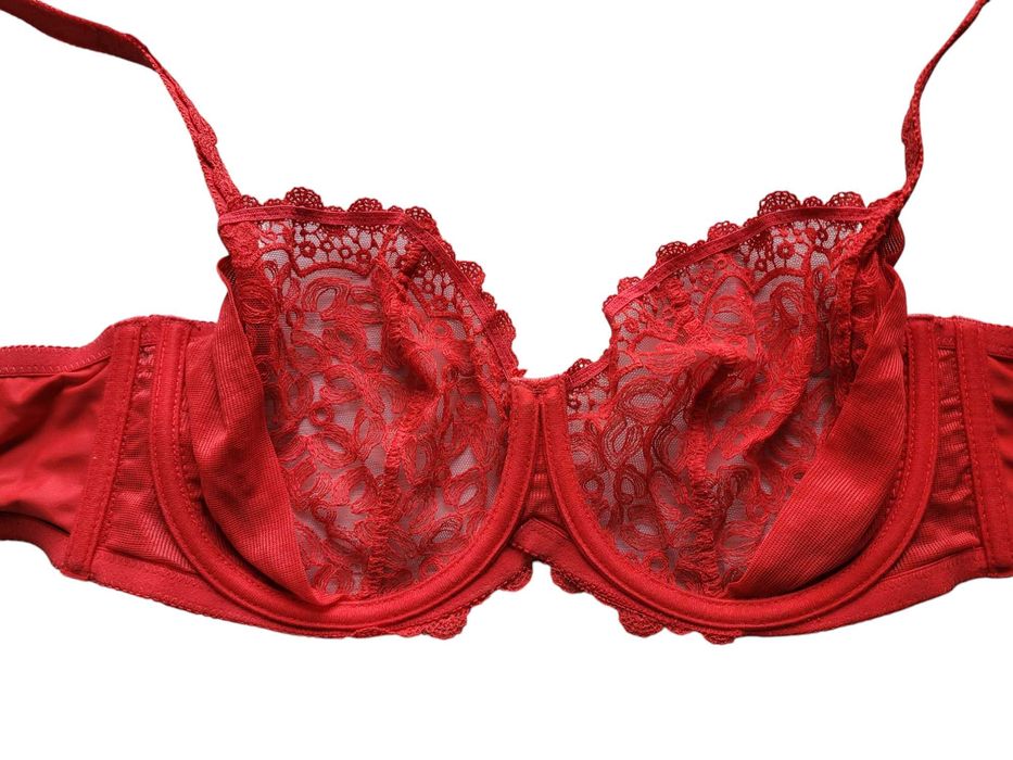 Czerwony koronkowy stanik 65GG bielizna damska Kris plus size