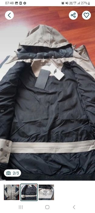 Kurtka 4F, membrana 8000, rozm.S, nowa z metką na narty