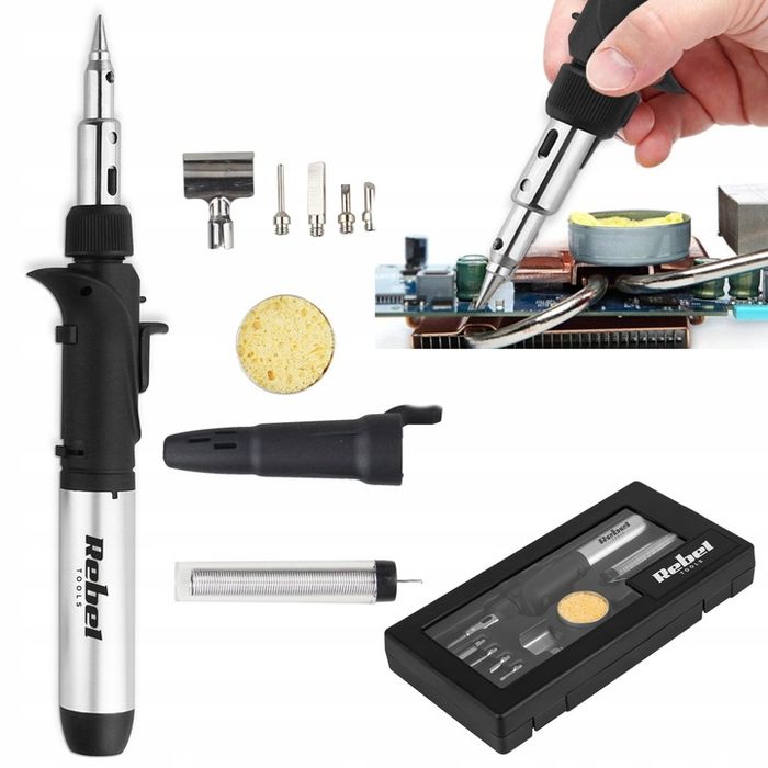 Lutownica Gazowa Zestaw (fk-062) 200°c - 500°c Rebel, Opalarka Palnik