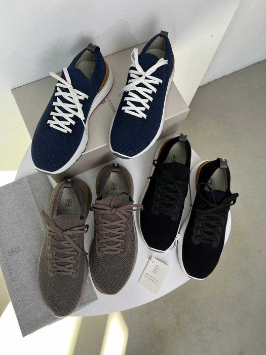 Мужские кроссовки Brunello Cucinelli кеды Брунелло Кучинелли три цвета