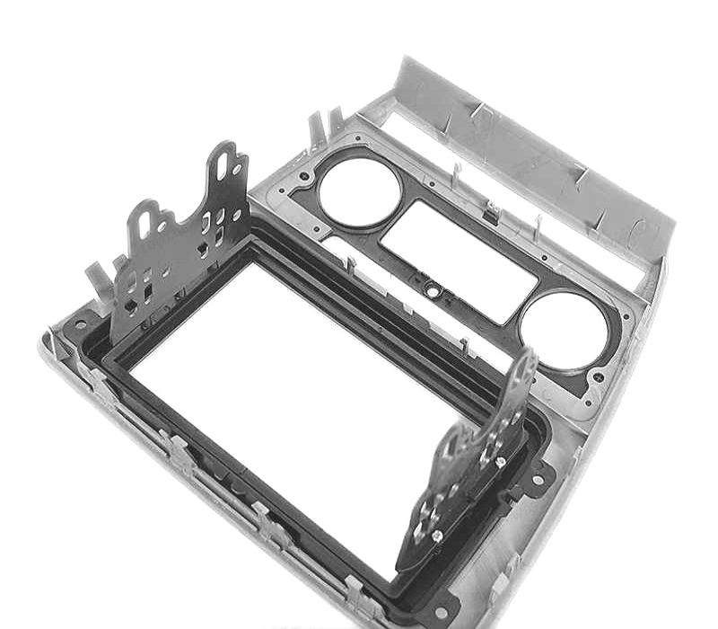 MOLDURA ADAPTADOR CINZENTO PARA RADIO 2-DIN PARA SKODA OCTAVIA 08-13 CON AIRE ACONDICIONADO AUTOMÁTICO