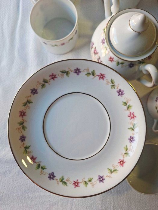 Serviço de chá para 12 pessoas, com 27 peças, Vista Alegre, vintage