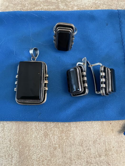 Серебрянный набор дизайнерская работа,натуральный камень