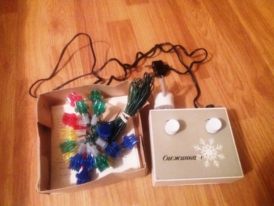 Гирлянда электрическая ёлочная "Снежинка 1" - новая (СССР)