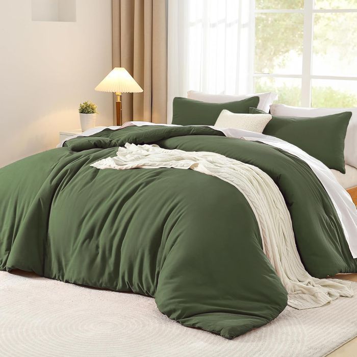 Duvet Cover Set - Tufted Microfiber - 200x220 Green, 2x80x80