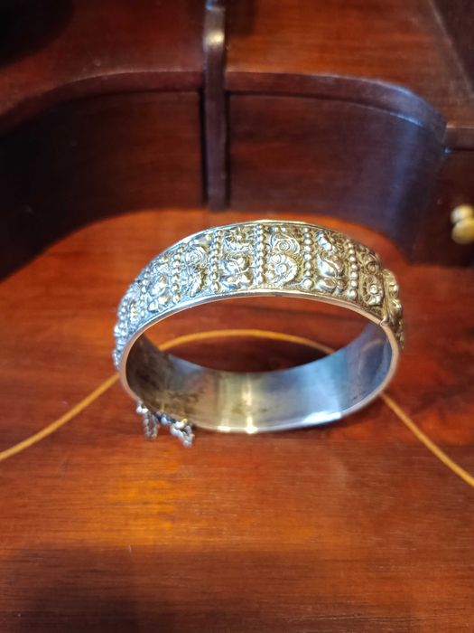 Pulseira Prata Portuguesa Contrastada 833 6,2 cm 27 gr Antiga Nova