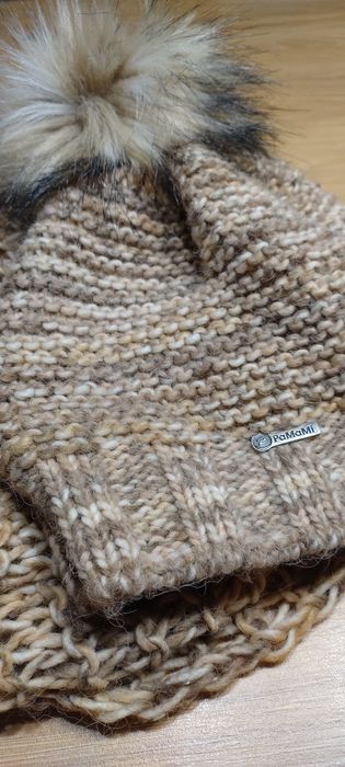 Komplet PaMaMi czapka + komin, jak nowy
