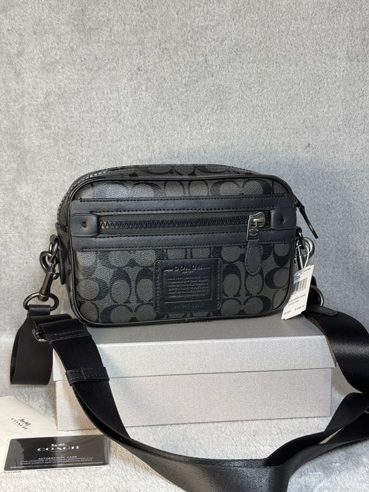 Чоловіча сумка Coach мужская сумка кожанная