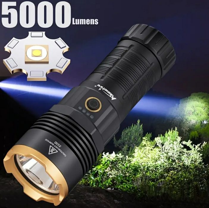 Дальнобійний ліхтар 5000 лм - павербанк на 6600 mAh