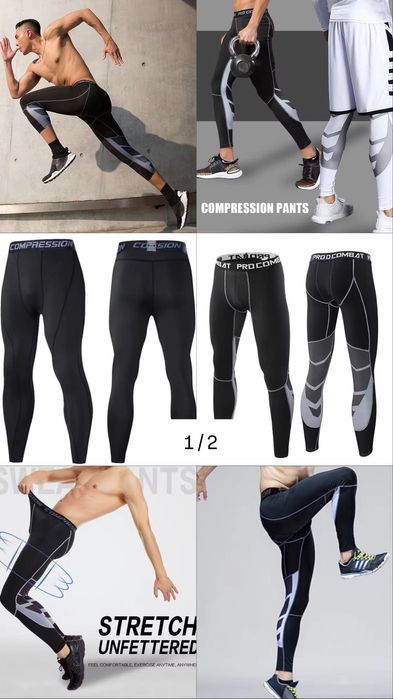 Чоловічі лосини компресійні Найк спорт легінси Термо кольсони чорні хл