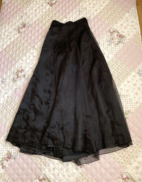 Długa maxi balowa wieczorowa spódnica S 36 M 38 mesh