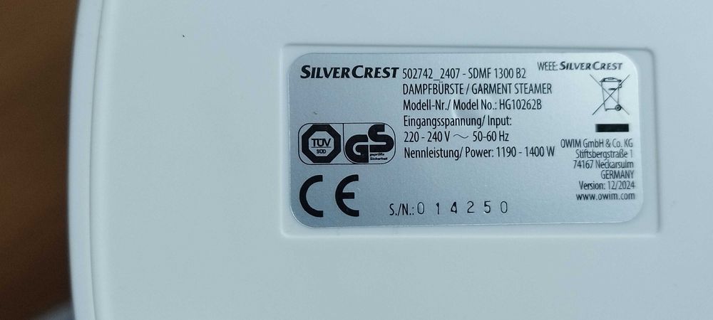 Prasownica Silver Crest