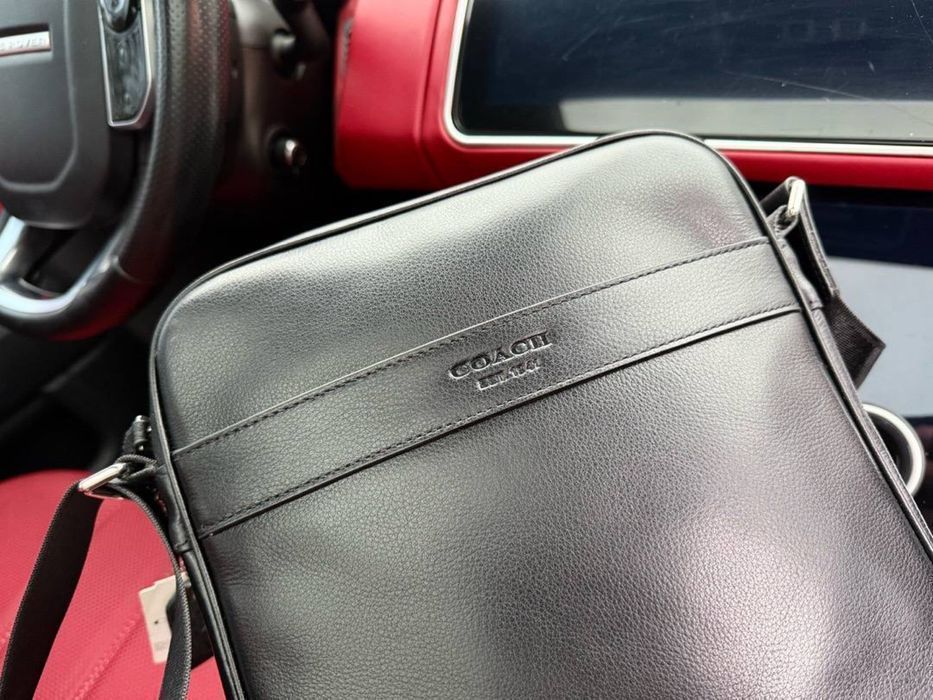 Мужская сумка на через плече  с натуральной кожи Coach чоловіча сумка
