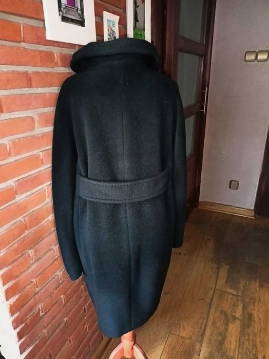 Max Mara flauszowy klasyczny płaszcz S