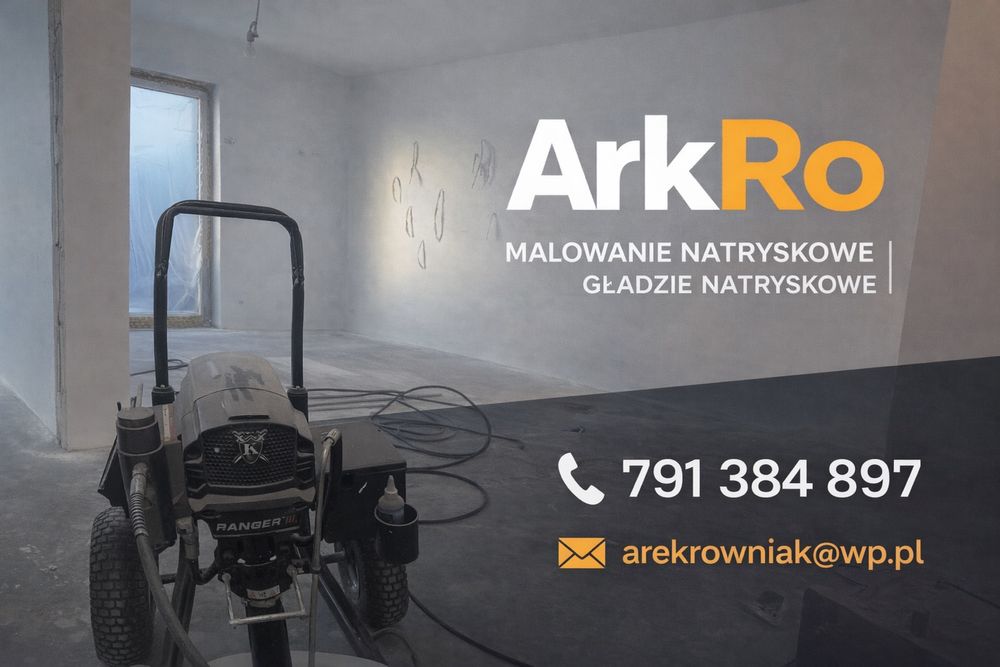 Malowanie natryskowe , gladzie natryskowe