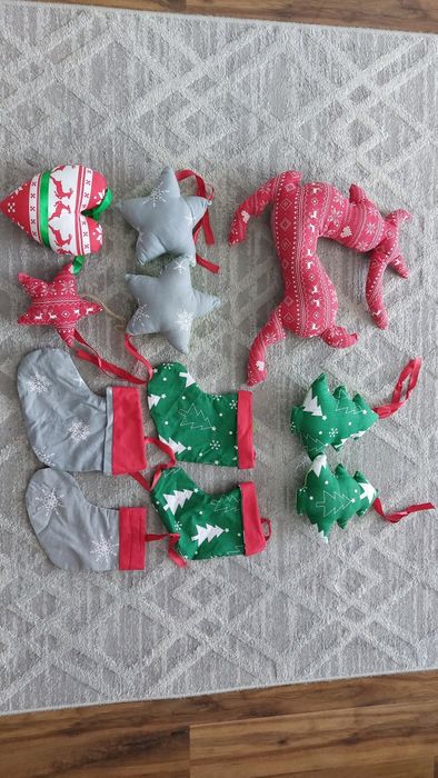 Ozdoby świąteczne zawieszki na choinkę  hand made
Cały komplet