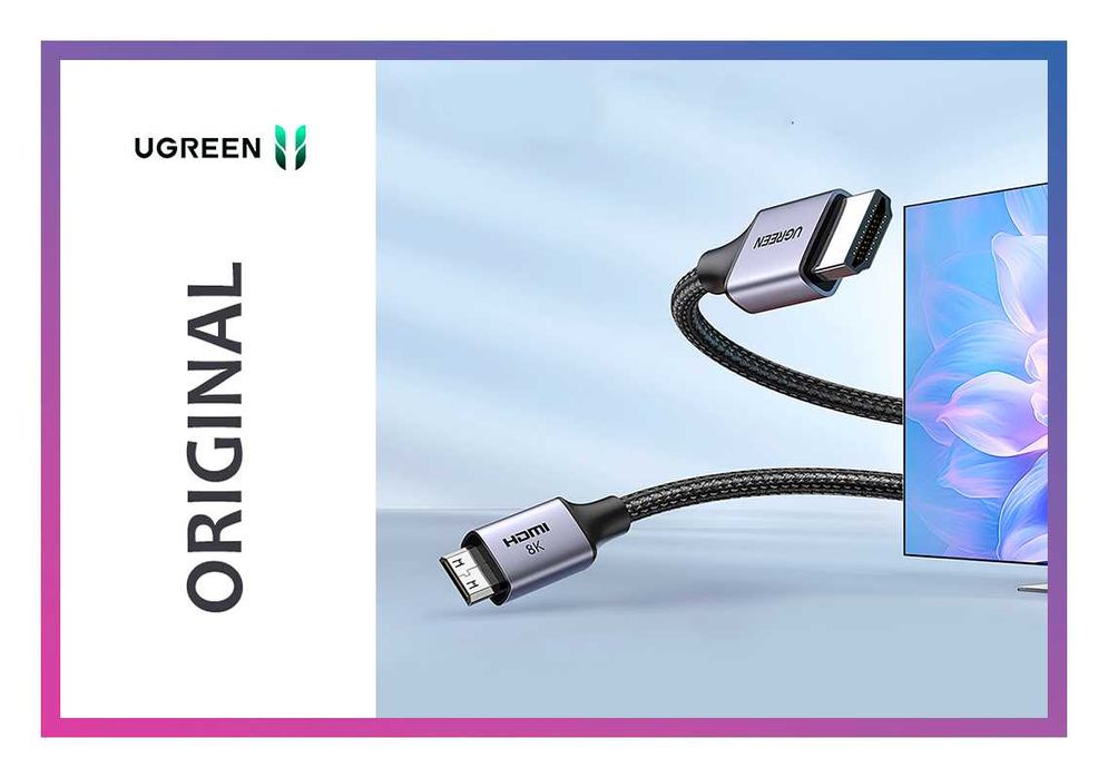 Кабель для відео Mini HDMI на HDMI 2.1 8K 60Hz 4K 120Hz UGREEN шнур мини HDMI для телевизора монитора компьютера 2 метра