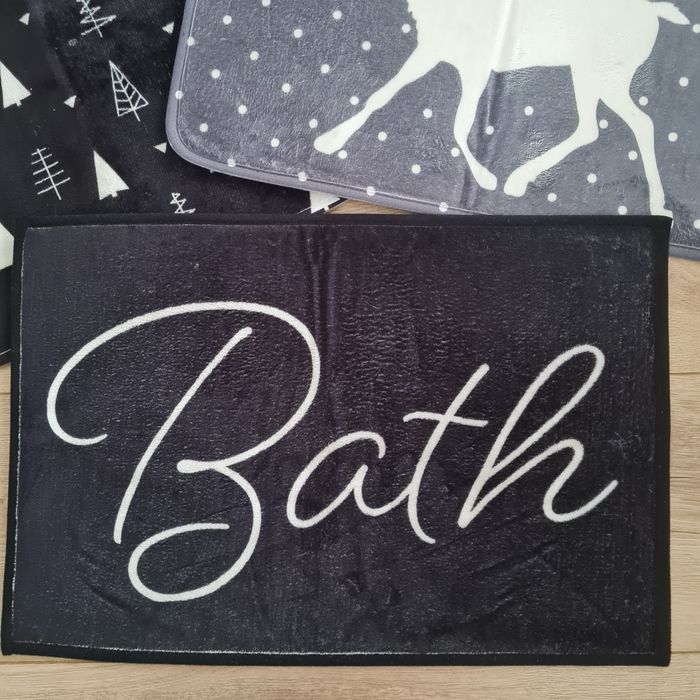 3x dywaniki łazienkowe komplet 3 sztuki Bath choinki renifer 60x40 cm
