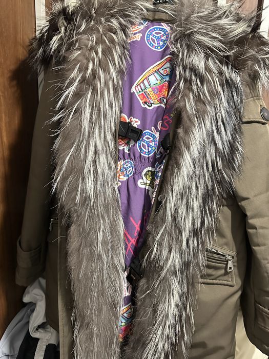 Парка з натуральним хутром чорнобурки