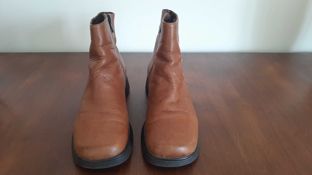 Botas/botins pele castanho mel 36 marca portuguesa WONDERS
