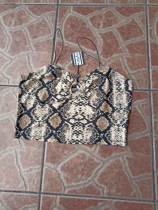 Crop top L wężowe nowy