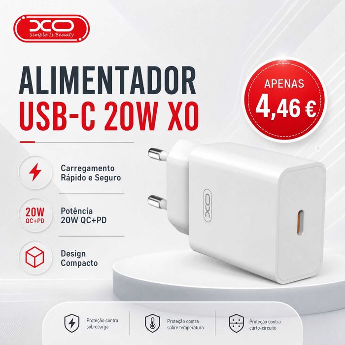 Alimentador Usb-C 5V 3A 20W Qc+Pd