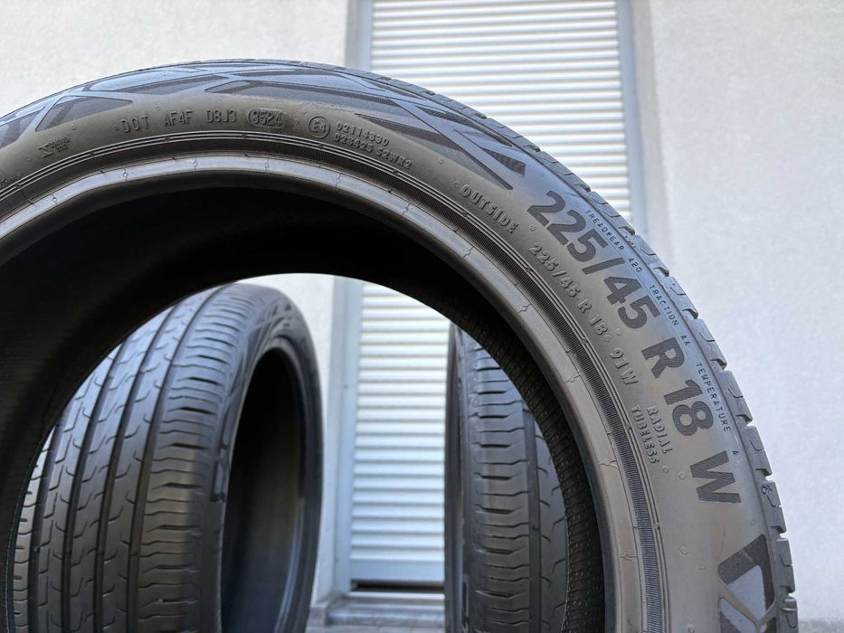 4szt letnie 225/45R18 Continental 6,4mm 2024r Bieżnik jak nowe! L523