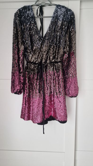 Sukienka, cekiny, odkryte plecy, rozm.M new look