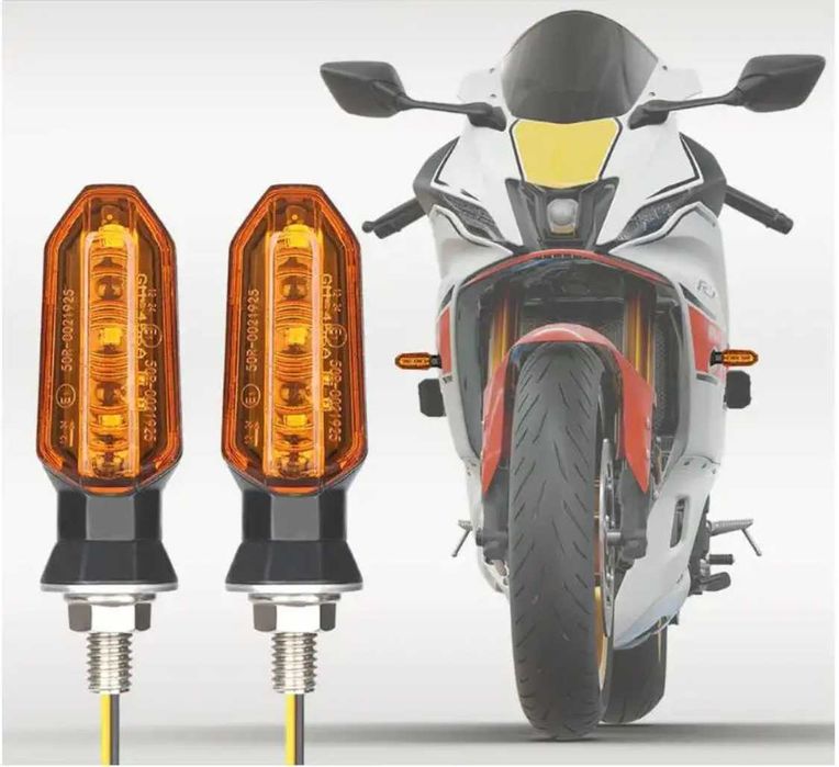 Par de Piscas LED Roscados Dinâmicos p/ Moto - Indicadores Sequenciais
