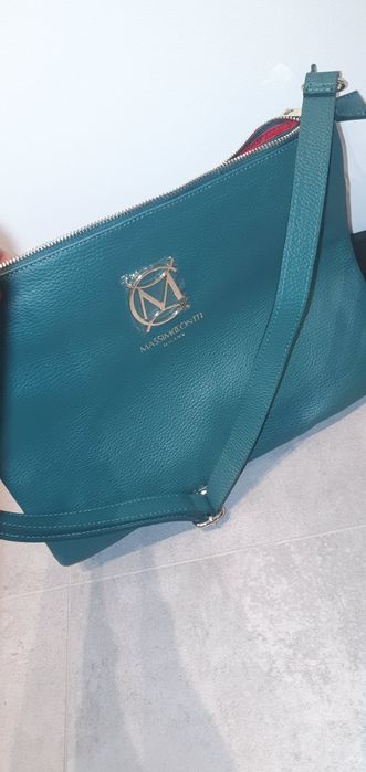 Torebka aktówka, Massimo Contti skóra naturalna.