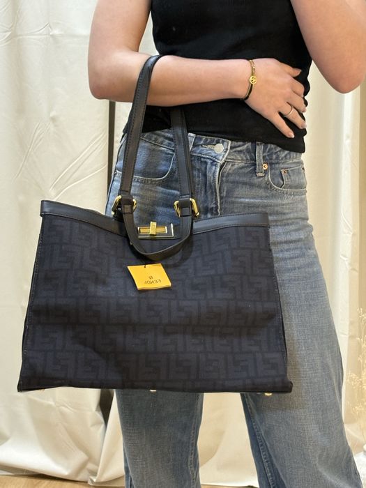 Mala grande azul marinho Fendi