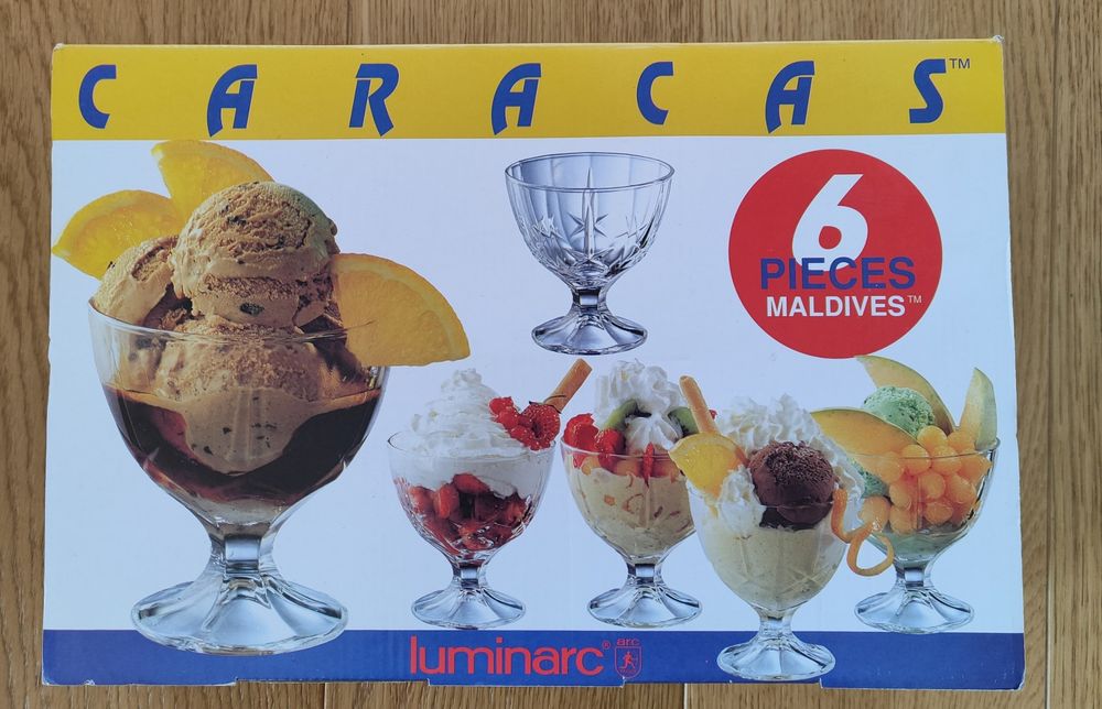 Pucharki do lodów Luminarc 6 szt. o pojemności 300 ml.