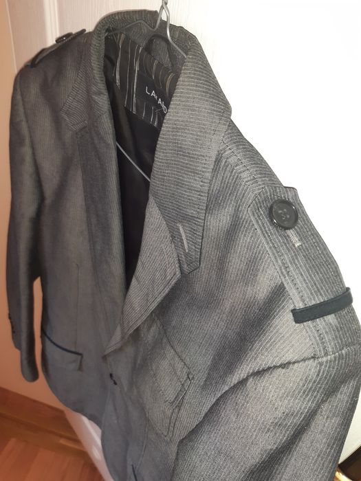 Marynarka Męska Kolor Szary w Paski