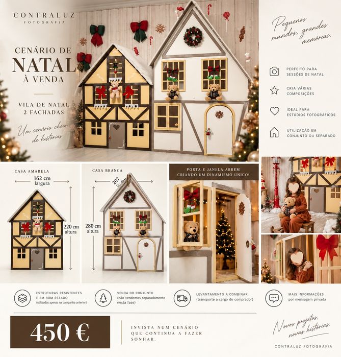 Cenário de Natal Fotográfico em Madeira – 2 Casas / Cenografia