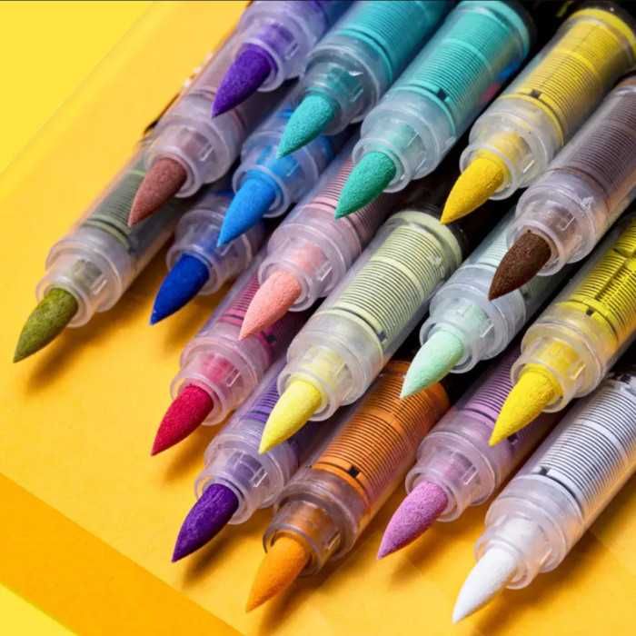Акрилові маркери GuangNa Brush GN-8101 з м’яким пензликом 12 шт