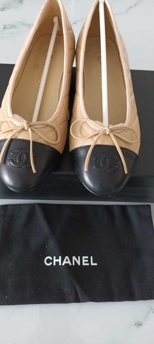 Chanel Baleriny klasyk beżowe 38C