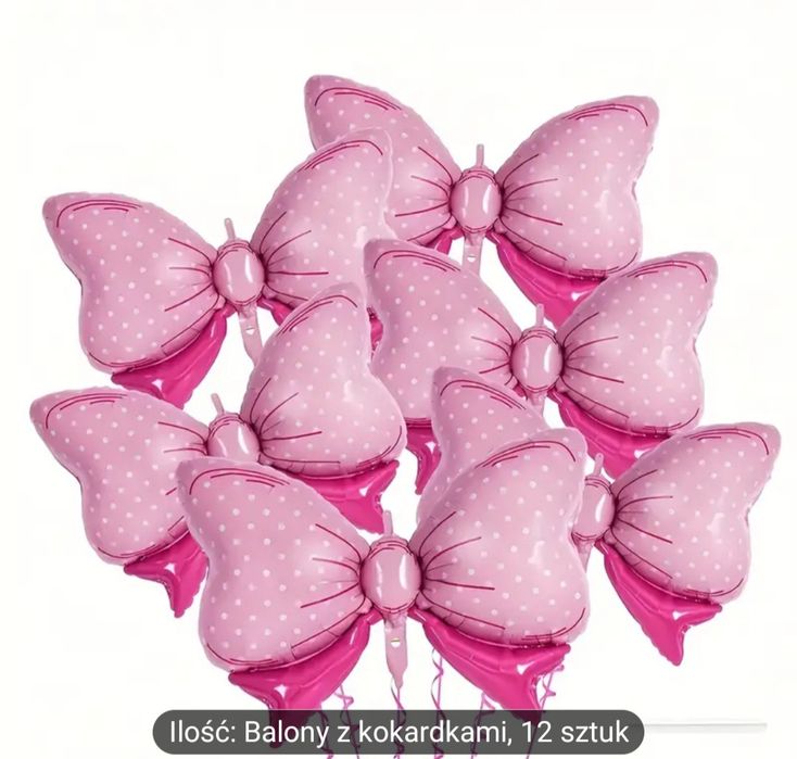 Balony kokardy różowe