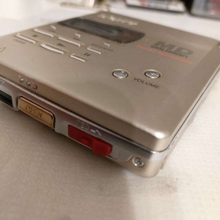 Sony Walkman Minidisc MD MZ-R55 carregador, comando, e cx para pilhas